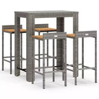 vidaXL Garden Bar Set Poly Rattan Medium Durable Bar Table Set