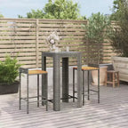 Ensemble de bar de jardin vidaXL en polyrotin, table de bar résistante de taille moyenne