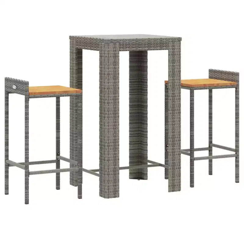 Ensemble de bar de jardin vidaXL en polyrotin, table de bar résistante de taille moyenne