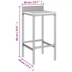 Ensemble de bar de jardin vidaXL en polyrotin, table de bar résistante de taille moyenne