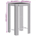 Ensemble de bar de jardin vidaXL en polyrotin, table de bar résistante de taille moyenne