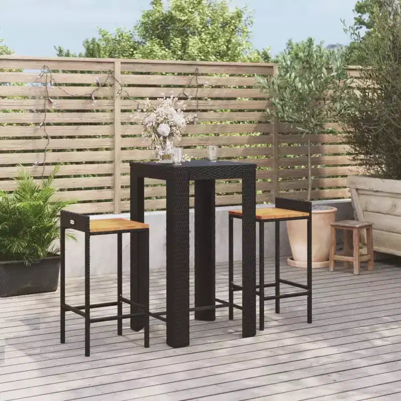 Ensemble de bar de jardin vidaXL en polyrotin, table de bar résistante de taille moyenne