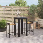 Ensemble de bar de jardin vidaXL en polyrotin, table de bar résistante de taille moyenne