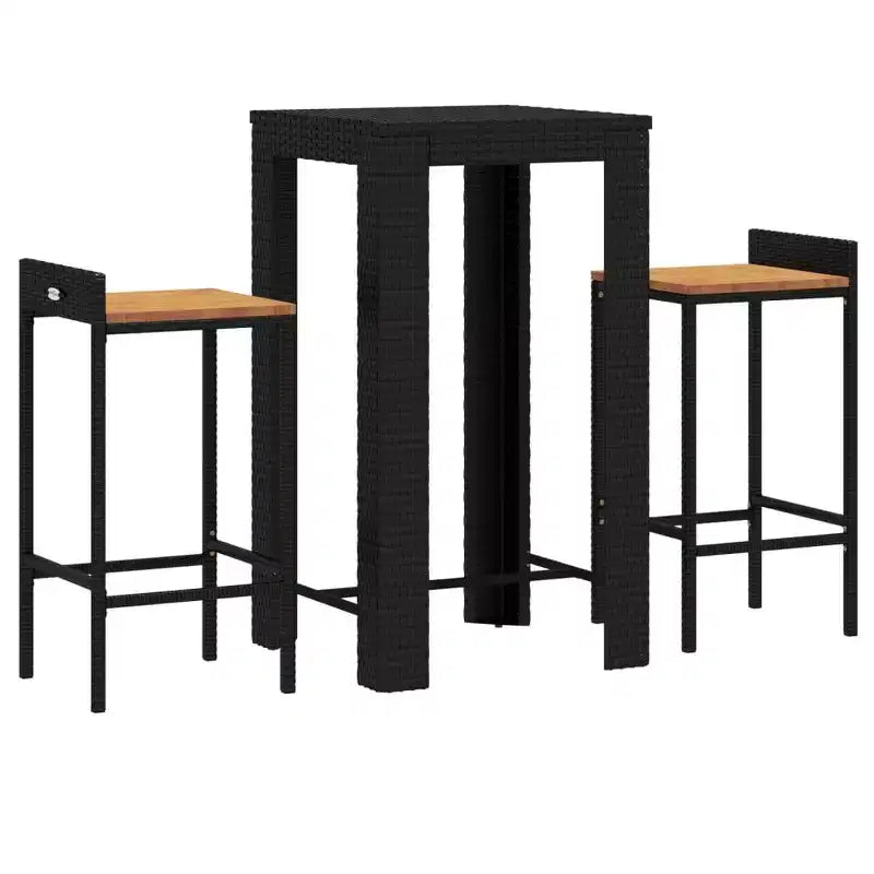 Ensemble de bar de jardin vidaXL en polyrotin, table de bar résistante de taille moyenne