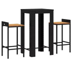 Ensemble de bar de jardin vidaXL en polyrotin, table de bar résistante de taille moyenne