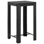 Ensemble de bar de jardin vidaXL en polyrotin, table de bar résistante de taille moyenne
