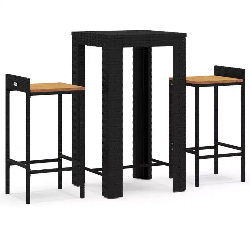 Ensemble de bar de jardin vidaXL en polyrotin, table de bar résistante de taille moyenne