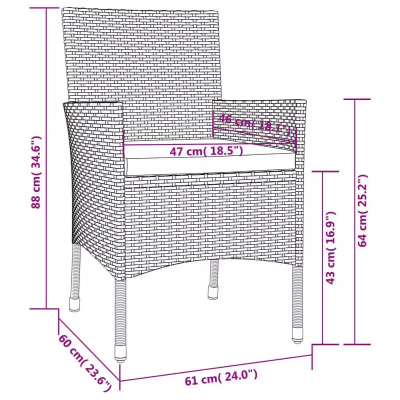 vidaXL Patio Dining Set Set of 4