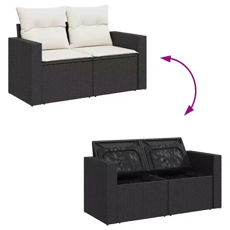 vidaXL Garden Sofa Set PE Rattan Large UV-resistant materials