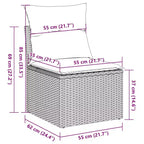 vidaXL Garden Sofa Set PE Rattan Large UV-resistant materials