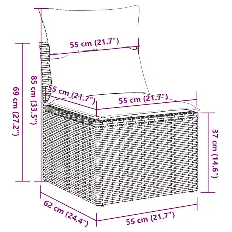 vidaXL Garden Sofa Set PE Rattan Large UV-resistant materials