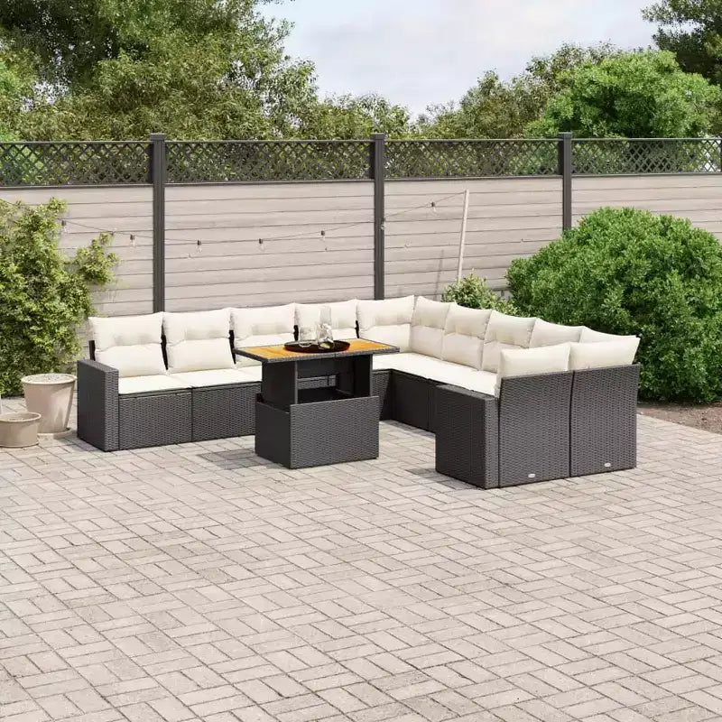 vidaXL Garden Sofa Set PE Rattan Large UV-resistant materials