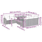 vidaXL Garden Sofa Set PE Rattan Large UV-resistant materials