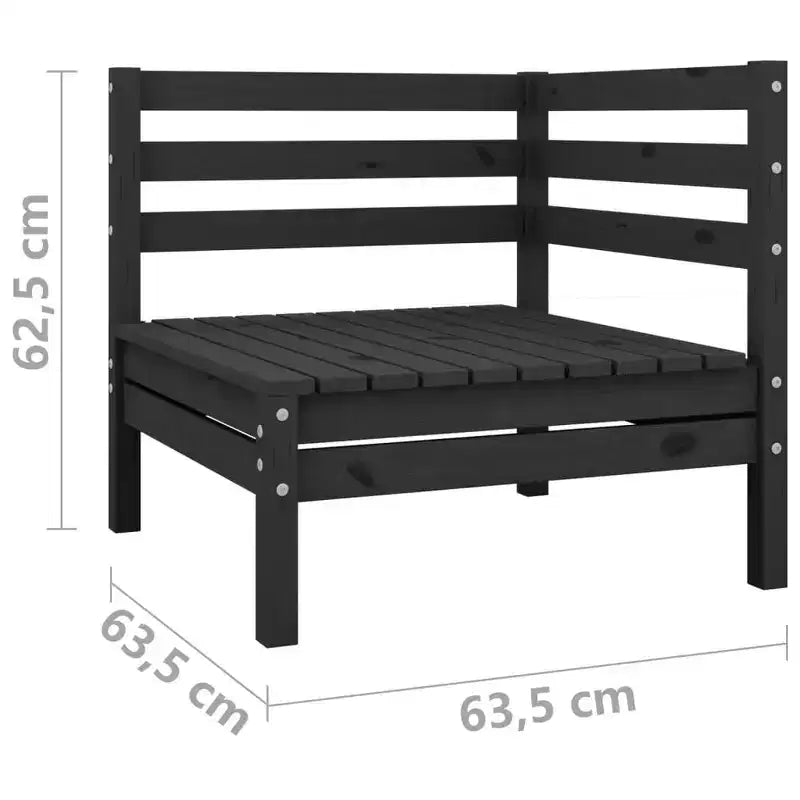 vidaXL Garden Lounge Set Black Solid pinewood Modular Garden Lounge Set