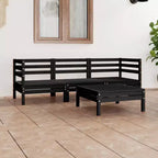 vidaXL Garden Lounge Set Black Solid pinewood Modular Garden Lounge Set