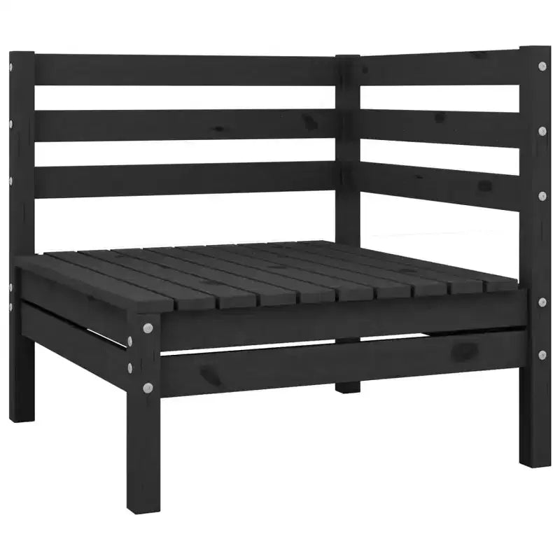 vidaXL Garden Lounge Set Black Solid pinewood Modular Garden Lounge Set