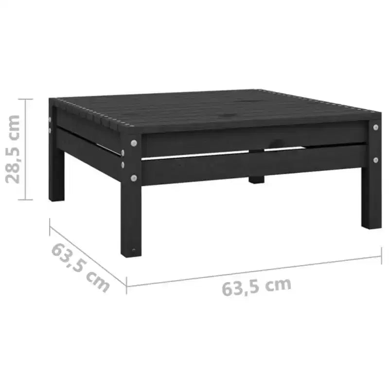 vidaXL Garden Lounge Set Black Solid pinewood Modular Garden Lounge Set