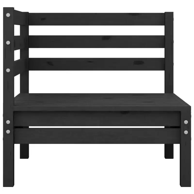 vidaXL Garden Lounge Set Black Solid pinewood Modular Garden Lounge Set
