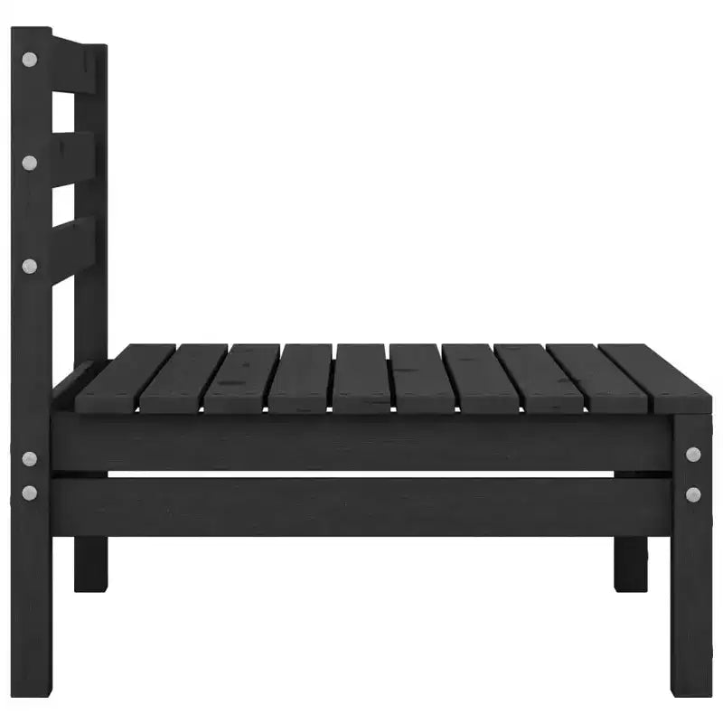 vidaXL Garden Lounge Set Black Solid pinewood Modular Garden Lounge Set