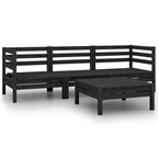 vidaXL Garden Lounge Set Black Solid pinewood Modular Garden Lounge Set
