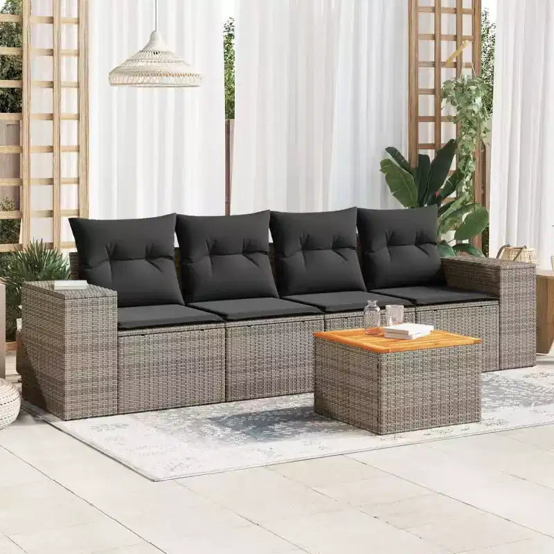 Set da divano da giardino vidaXL in rattan PE, 5 pezzi, modulare