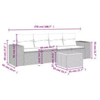 Set da divano da giardino vidaXL in rattan PE, 5 pezzi, modulare