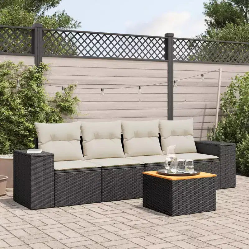 Set da divano da giardino vidaXL in rattan PE, 5 pezzi, modulare
