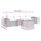Set da divano da giardino vidaXL in rattan PE, 5 pezzi, modulare