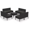 vidaXL Garden Lounge Set Black PE rattan Modular Garden Lounge Set