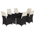 vidaXL Garden Dining Set Black, Cream White