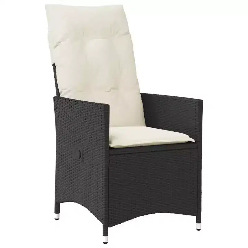 vidaXL Garden Dining Set Black, Cream White