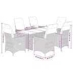 vidaXL Garden Dining Set Black, Cream White