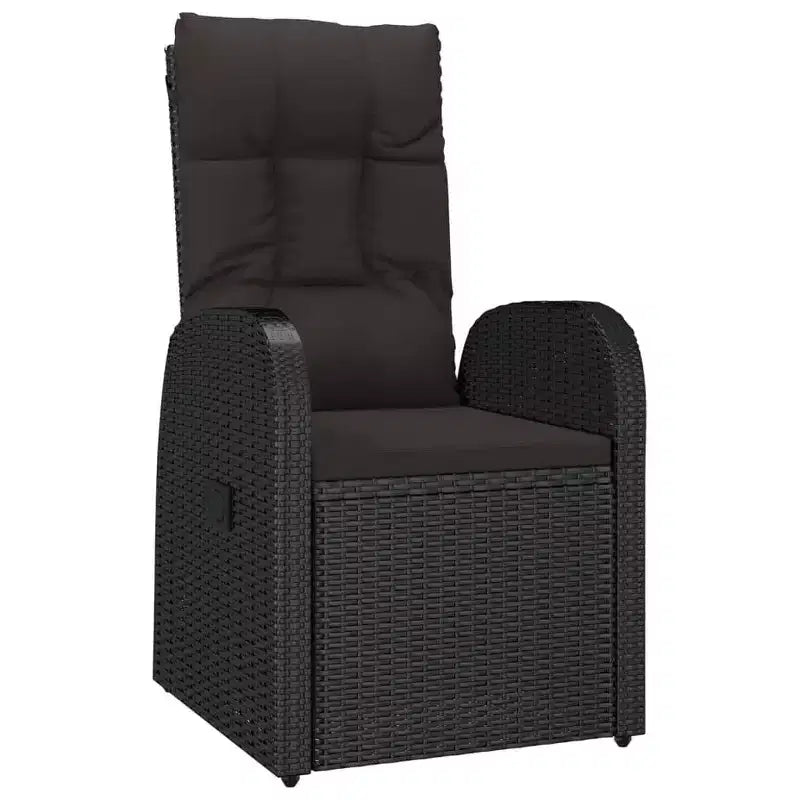 vidaXL Garden Dining Set Black PE rattan 10-seater Adjustable Armrests