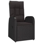 vidaXL Garden Dining Set Black PE rattan 10-seater Adjustable Armrests