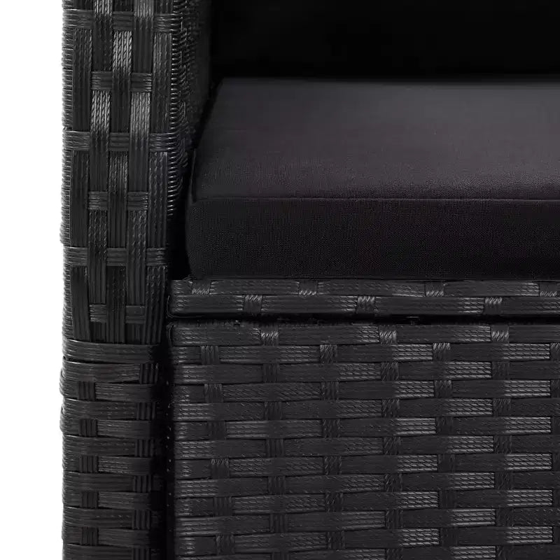 vidaXL Garden Dining Set Black PE rattan 10-seater Adjustable Armrests