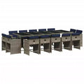 vidaXL Patio Dining Set Set of 14 Gray