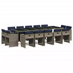 vidaXL Patio Dining Set Set of 14 Gray
