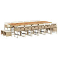 vidaXL Garden Dining Set Beige, Brown