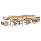 vidaXL Garden Dining Set Beige, Brown