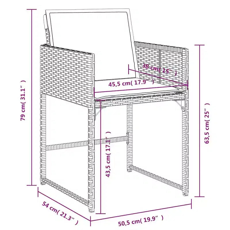 Ensemble de salle à manger de jardin vidaXL beige et marron