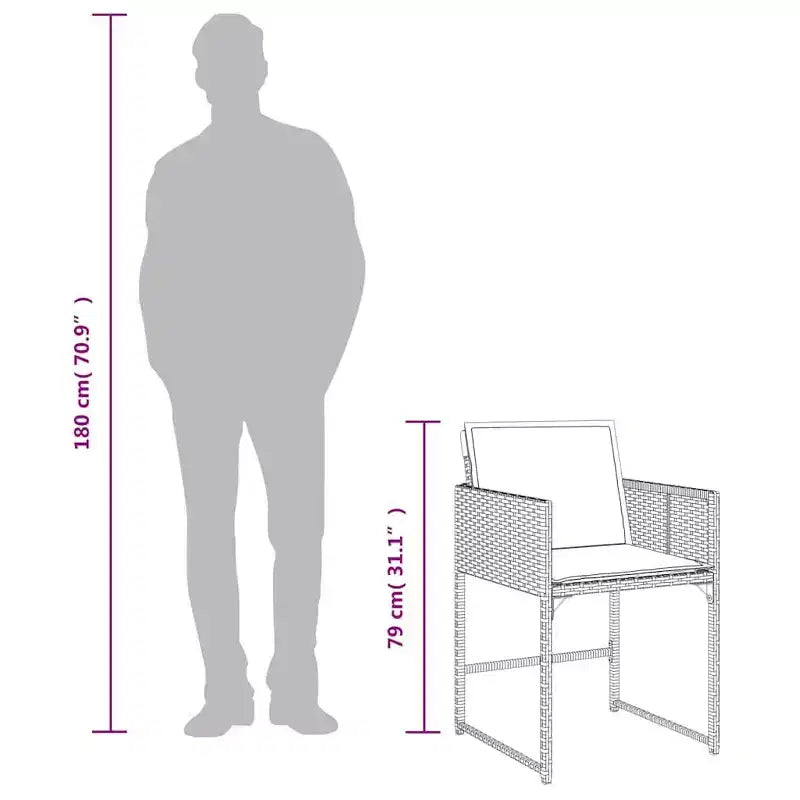 Ensemble de salle à manger de jardin vidaXL beige et marron