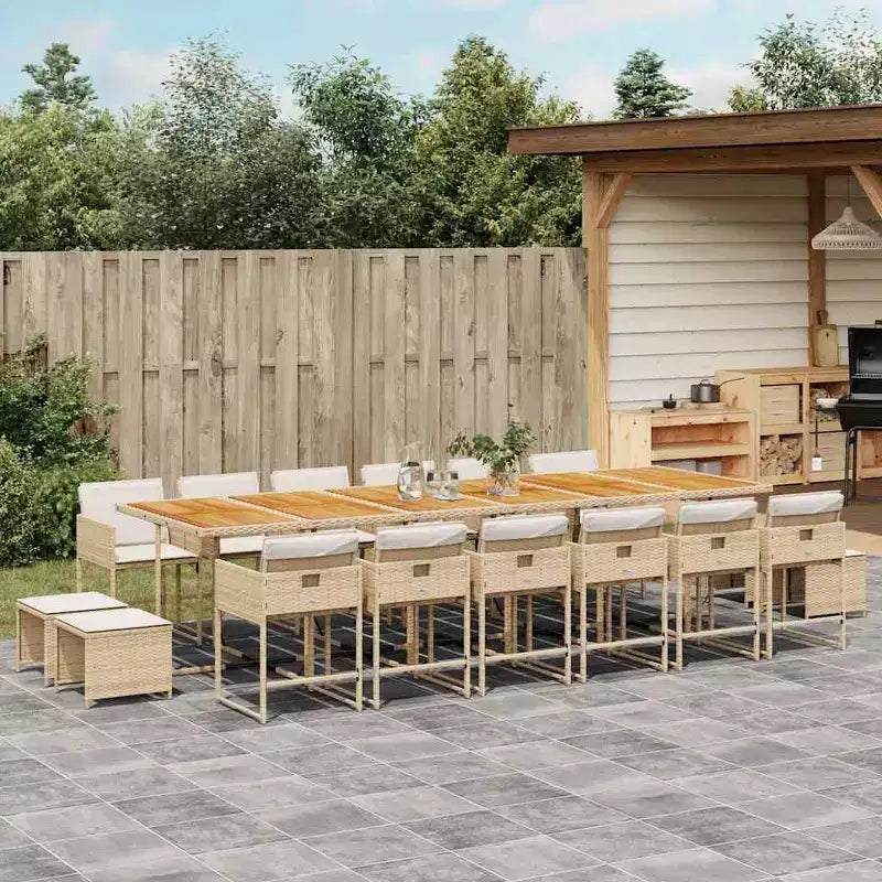 Ensemble de salle à manger de jardin vidaXL beige et marron