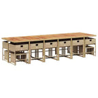 Ensemble de salle à manger de jardin vidaXL beige et marron
