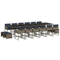 vidaXL Patio Dining Set Set of 16 Grey