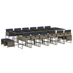 vidaXL Patio Dining Set Set of 16 Grey