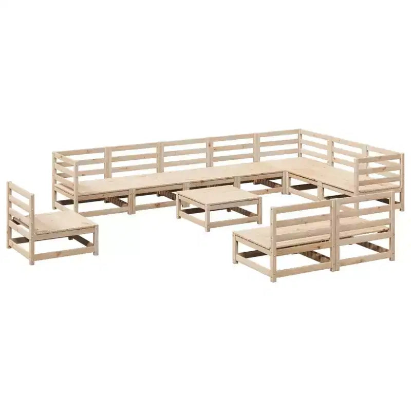 Ensemble de canapé de jardin vidaXL en pin massif ciré, grand modèle au design respirant