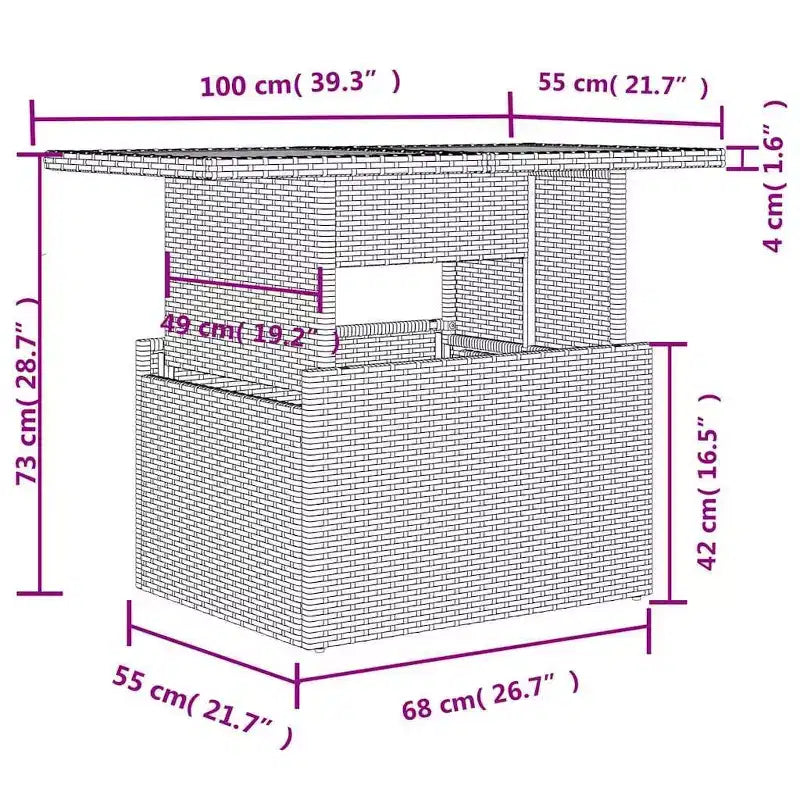 Ensemble de canapés de jardin vidaXL en polyrotin, 5 pièces, modulaire