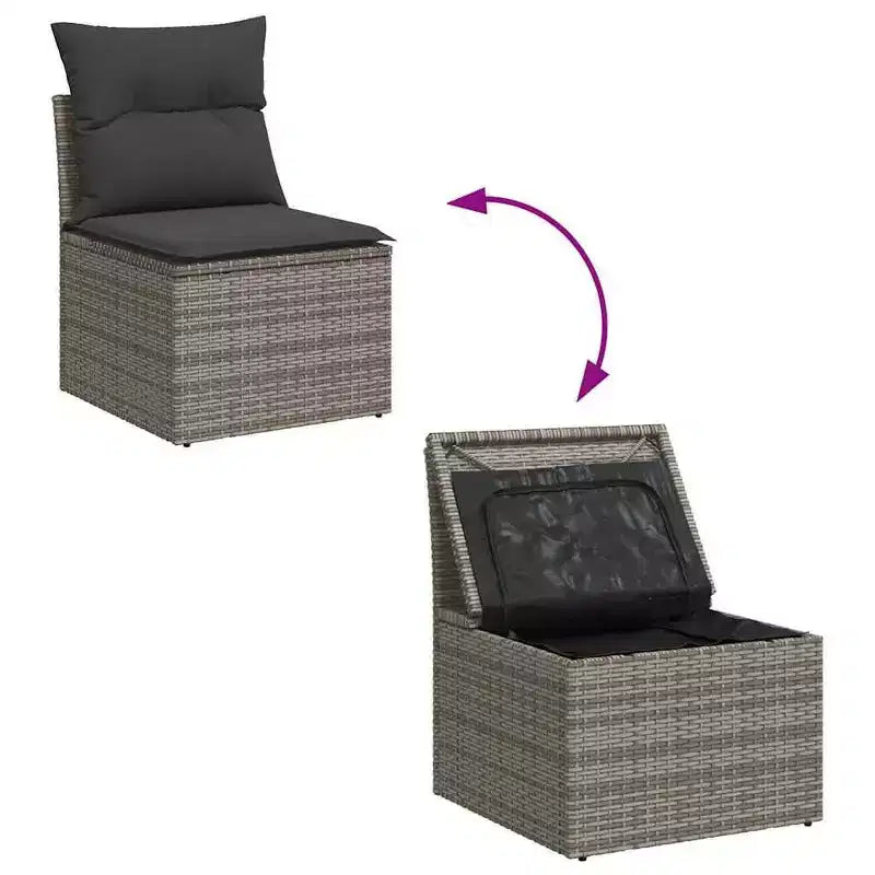 Ensemble de canapés de jardin vidaXL en polyrotin, 5 pièces, modulaire