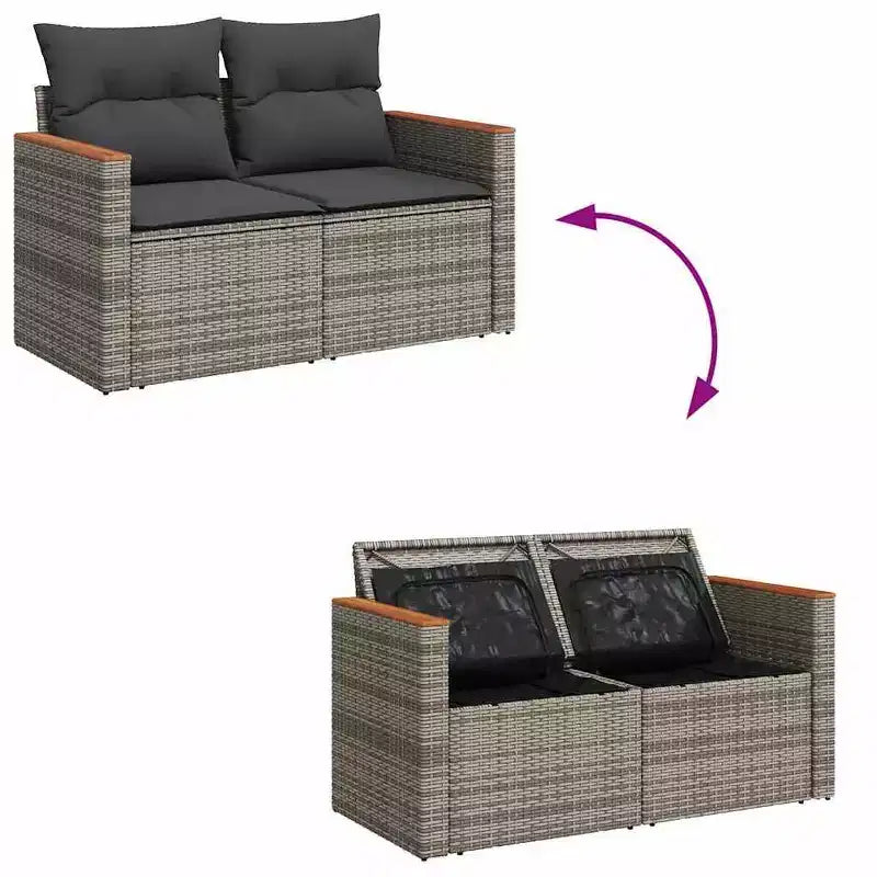 Ensemble de canapés de jardin vidaXL en polyrotin, 5 pièces, modulaire