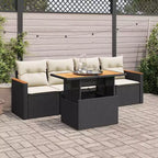 Ensemble de canapés de jardin vidaXL en polyrotin, 5 pièces, modulaire